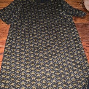 Ann Taylor Loft Yellow Art Deco Shift Dress